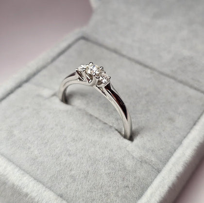 9ct White Gold Ring with 3 Diamonds