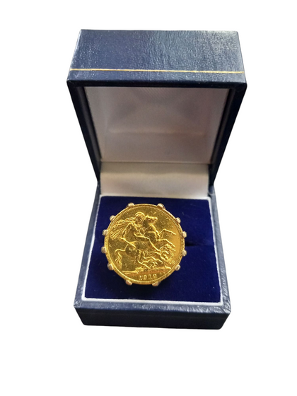 22ct Full Sov 1912 King George V ring size-S