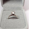 14ct White Gold Solitaire Ring with CZ Stone Size L