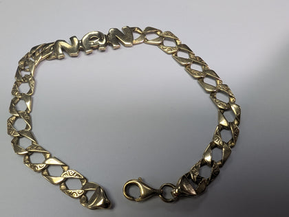 9CT GOLD (NAN) CURB BRACELET