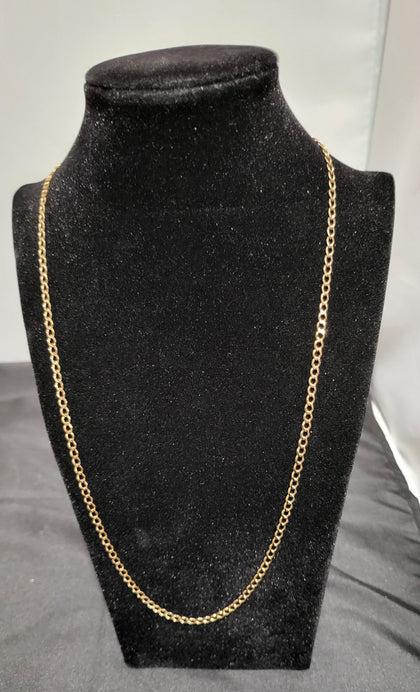 9ct Yellow Gold Curb Chain - 22