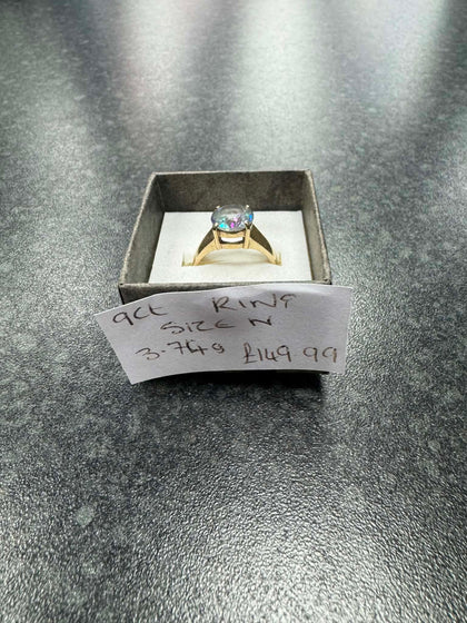 Gold Solitaire ring **9ct** **Size N** **3.74 Grams** **Hallmarked**