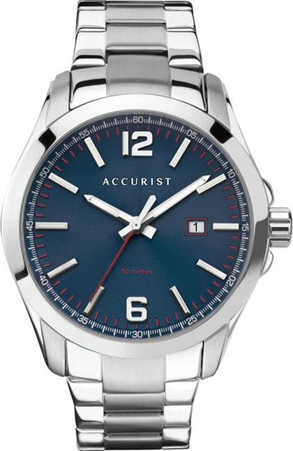 Accurist Men's Watch - Stainless Steel Bracelet - Navy dial with date▼▼▼SALE▼▼▼