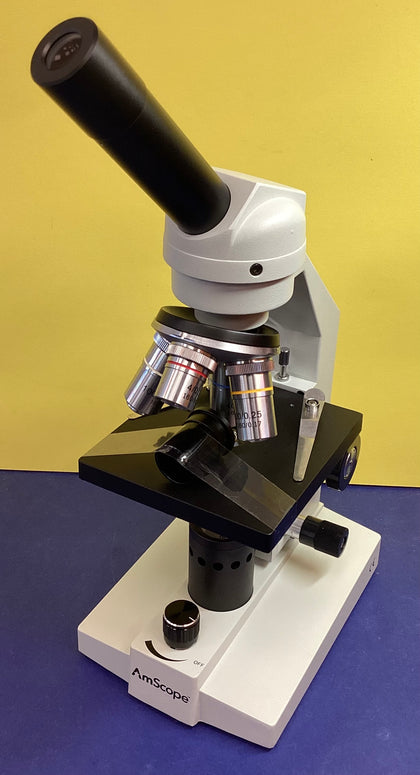 AmScope M600 Compound Monocular Microscope, WF10X Eyepiece, 40X-1000X