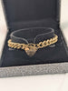 9ct Yellow Gold Curb Bracelet With Heart Clasp - 8" Long - 31.72 Grams
