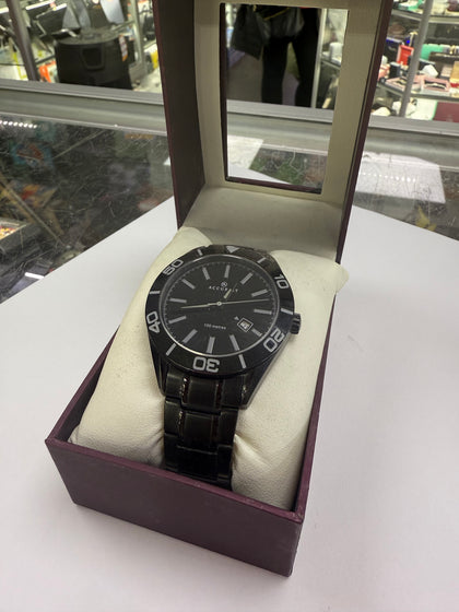 Accurist watch black stainless steel boxed