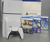 Sony Playstation 5 Slim Disc Console, 1TB, White, Boxed + 3 Games