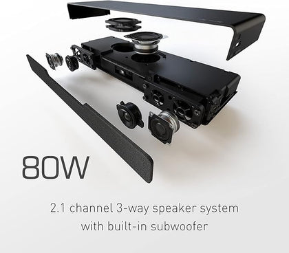 Panasonic SC-HTB01 SoundSlayer Gaming Speaker with Built-in Subwoofer (Dolby Atmos and DTS:X, Bluetooth, High-Resolution Audio, HDMI) - Black