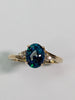 9ct gold blue opel style diamond ring