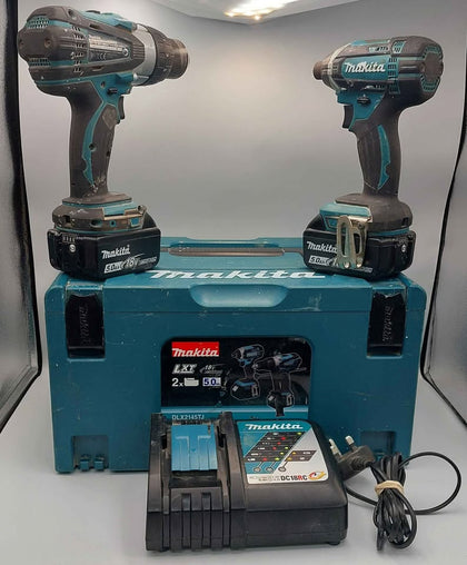 collection only Makita LXT 18v DHP458 combi drill & DTD152 impact driver with 2 x 5.0ah battery and charger Boxed