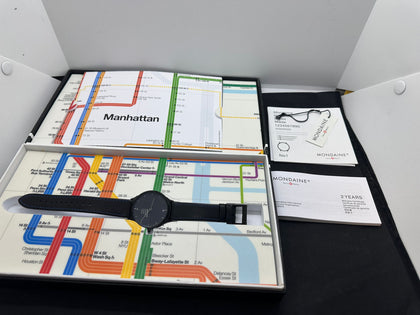 Mondaine Helvetica No. 1 Light New York 38mm Blue Limited Edition Swiss Watch