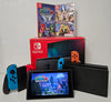 Nintendo Switch Console Neon Red/Blue & 2 Games
