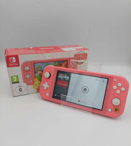 Nintendo Switch Lite Console, 32GB, Isabelle Aloha Coral Pink, (NO DLC), Boxed