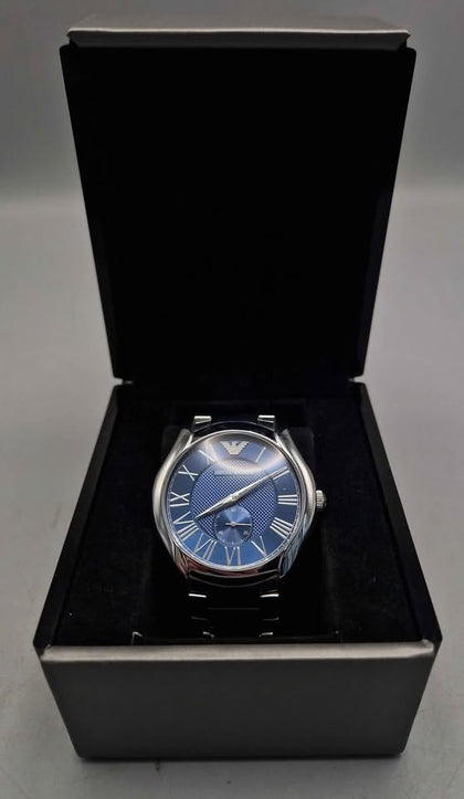 MENS ARMANI BLUE FACE WATCH *BOXED*