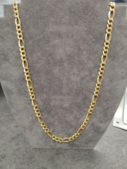 14ct Solid Yellow Gold Figaro Chain 22 Inches