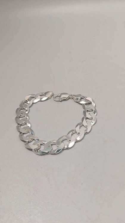 925 Sterling Silver Thick Curb Bracelet - 8