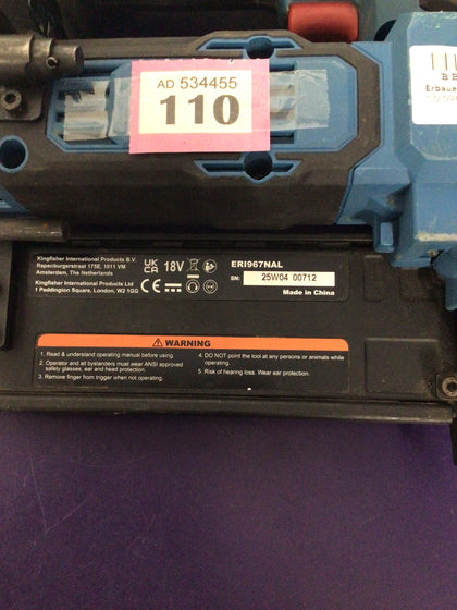 Erbauer nailer with battery