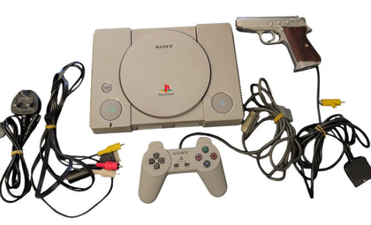 Sony PlayStation One With Original Control Pad and Gun Control Pad, Grey