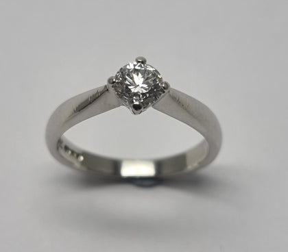 0.38ct Diamond Solitaire Platinum Ring - Size K - Assay Value £1950
