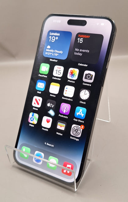 Apple iPhone 14 Pro 128GB grey smartphone unlocked unboxed 82% batt health
