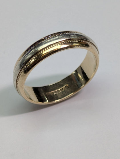 9ct Yellow/white Gold Wedding Band Ring