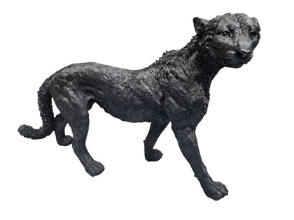 Big Black Panther statue, stands 16