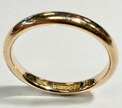 9ct rose gold wedding band ring size Q