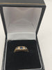 Hallmarked 9k Gold Womens Ring with blue stones , size M -3.1 grams