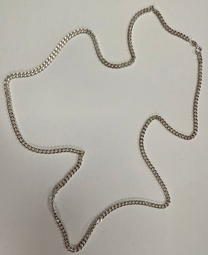 925 Silver Curb Chain 4mm 28 Inch