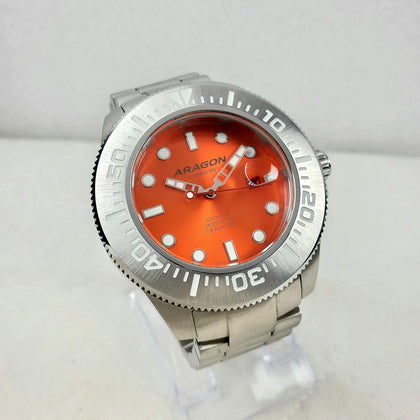 ARAGON DIVEMASTER AUTOMATIC PROFESSIONAL  DIVER WR 200M ORANGE MEN'S WATCH