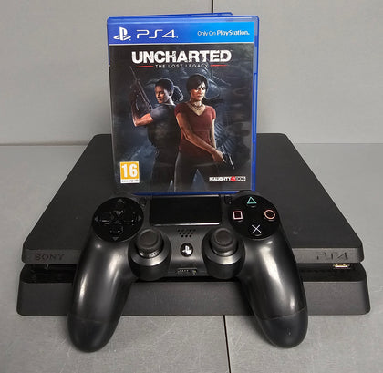 Sony Playstation 4 Slim Console, 500GB Black + 1 Game