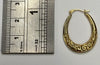 9ct Gold Patterned Hoop Earrings