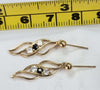9ct Gold Diamond /Sapphire Earrings