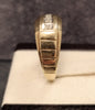 9ct  Yellow Gold & Diamond Mens Ring Size T