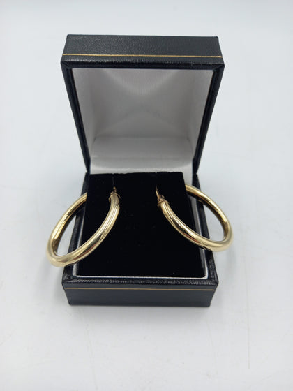 9CT Gold Ladies Hoop Earrings, Stamped & Hallmarked 375, 2.33Grams, Boxed