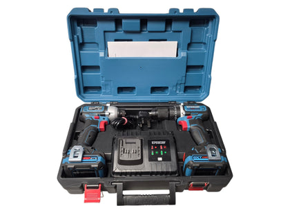 Erbauer 12V Combi Drill + Impact Driver Set