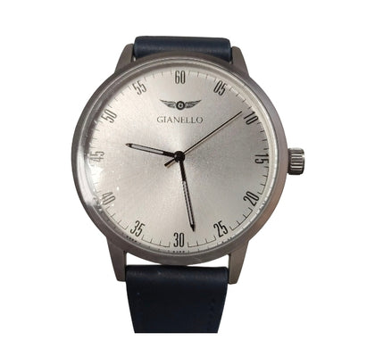 Gianello Milano Alure 42 Watch Silver w/blue strap**Boxed in Brand New Condition**