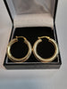 9ct Yellow Gold Hoop Earrings - 5.01g - Approx. 1"
