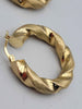 Pair Of 9ct Yellow Gold Twist Hoop Earrings - 6.03 Grams