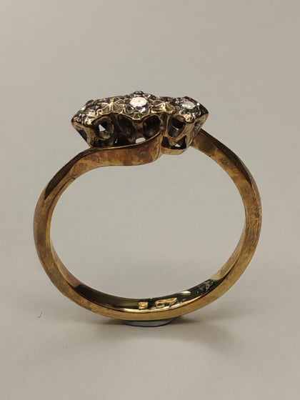 9ct Gold Moissanite Ring - Size L