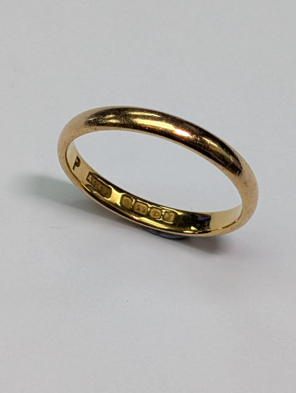 22CT Gold Wedding Band Ring size P