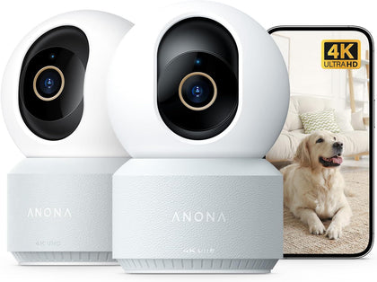 Anona Pano 4K UHD Indoor Security Camera 2-Pack (Model hm1010)