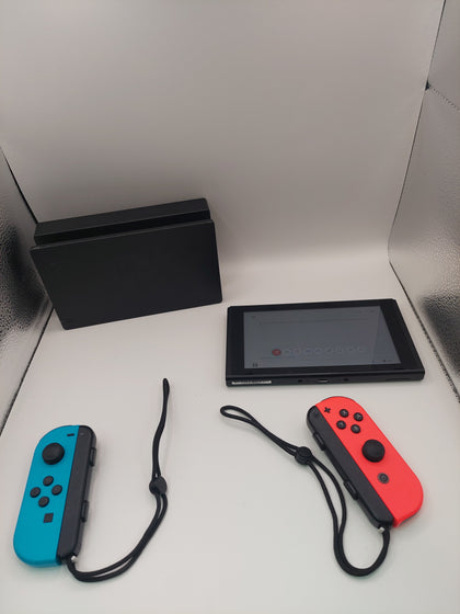 Nintendo Switch Console 32GB HAC-001-01 with Neon Red/Blue Joycons and dock/Charger LOOSE JOYCONS