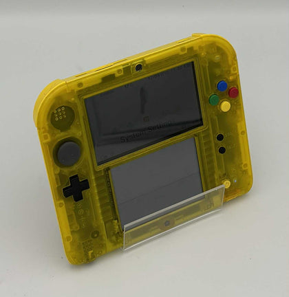 Nintendo 2DS pokemon edition transparent yellow unboxed with power cable has scratch on screen