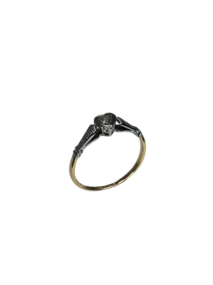 Gold Diamond Ring - 18ct - Platinum - 1.2g - Size N