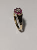9ct Gold Diamond & Red Stone Ring