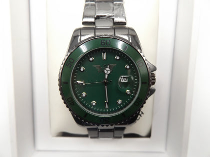 Softech Men's Gunmetal gray with Green Face Watch