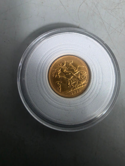 22ct GOLD HALF SOVEREIGN 4G 1911