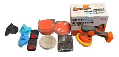 Protmex Cordless Buffer Polisher 21V with Accessories 