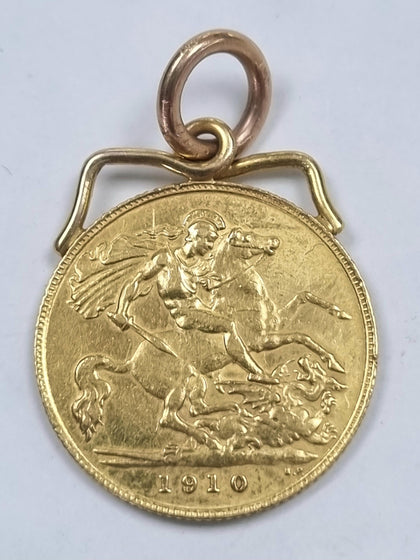 1910 Gold Half Sovereign Coin Edward V11